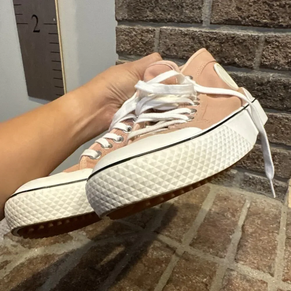 Stella McCartney Futeni/Funchi Blush Canvas High Top shoes Sz 8 blush pink #0047